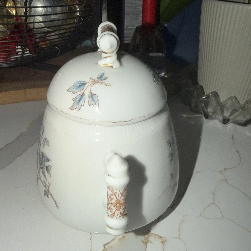 Charles Field Haviland Limoges Schleiger 1300 Blue Floral Tea or Biscuit Jar, 6